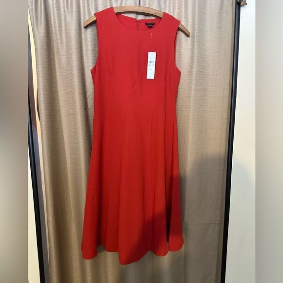 Ann Taylor Orange Midi Dress - Picture 1 of 5